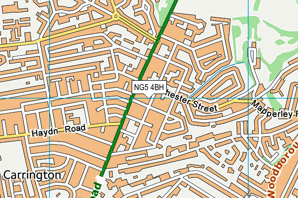 NG5 4BH map - OS VectorMap District (Ordnance Survey)