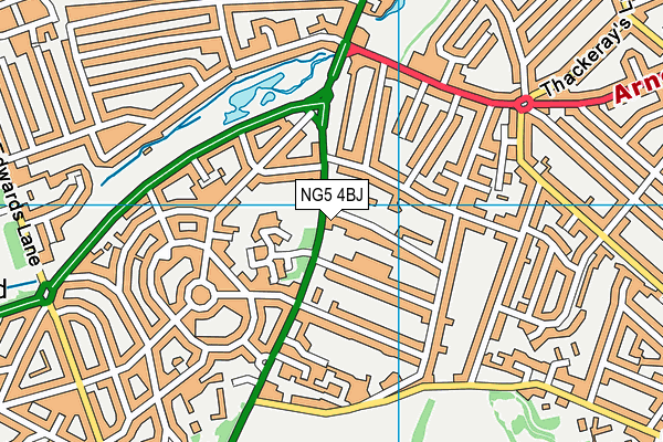 NG5 4BJ map - OS VectorMap District (Ordnance Survey)
