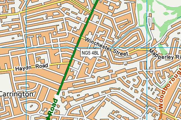 NG5 4BL map - OS VectorMap District (Ordnance Survey)