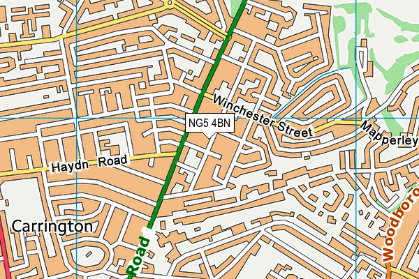 NG5 4BN map - OS VectorMap District (Ordnance Survey)