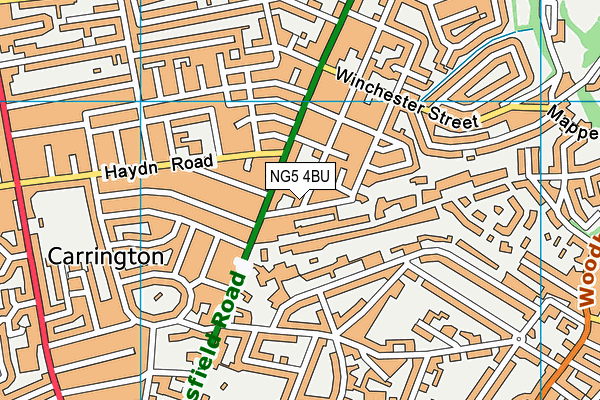 NG5 4BU map - OS VectorMap District (Ordnance Survey)