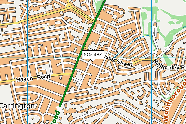 NG5 4BZ map - OS VectorMap District (Ordnance Survey)