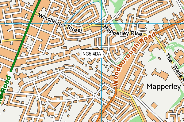 NG5 4DA map - OS VectorMap District (Ordnance Survey)