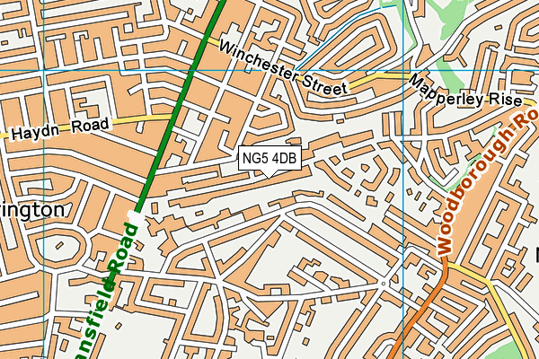 NG5 4DB map - OS VectorMap District (Ordnance Survey)