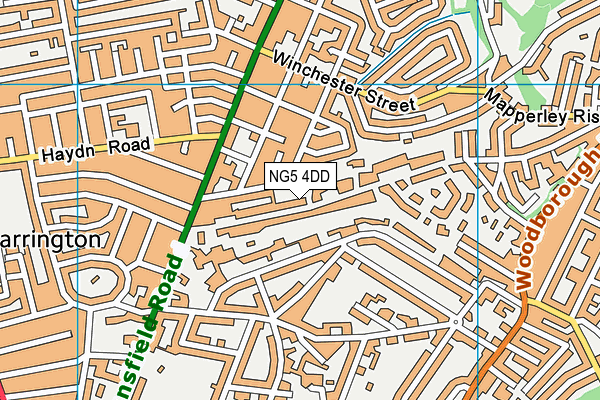 NG5 4DD map - OS VectorMap District (Ordnance Survey)