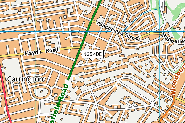 NG5 4DE map - OS VectorMap District (Ordnance Survey)