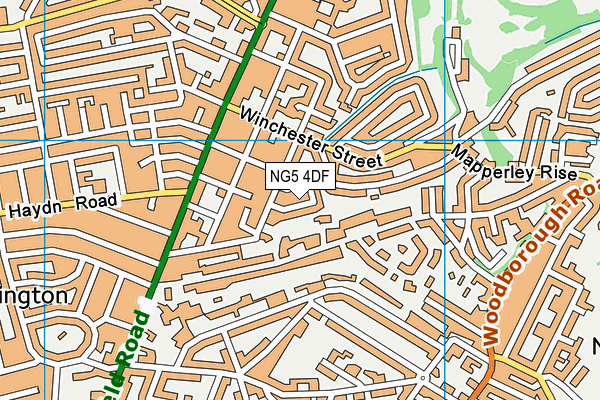 NG5 4DF map - OS VectorMap District (Ordnance Survey)