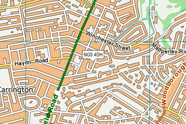 NG5 4DH map - OS VectorMap District (Ordnance Survey)