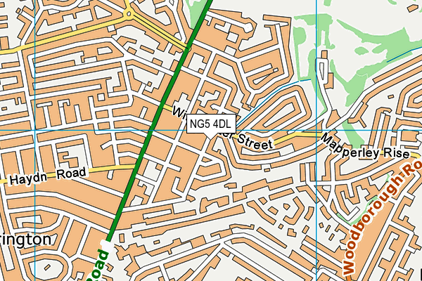 NG5 4DL map - OS VectorMap District (Ordnance Survey)