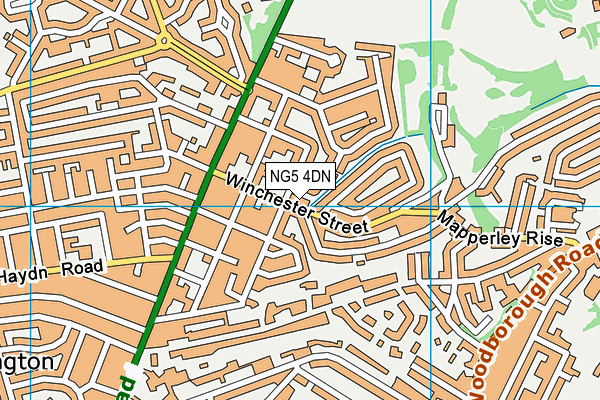 NG5 4DN map - OS VectorMap District (Ordnance Survey)