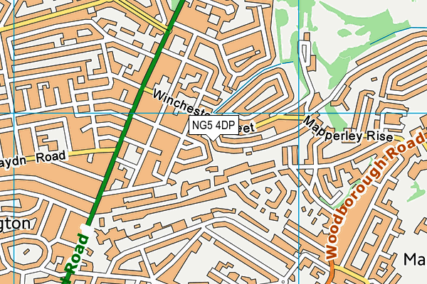 NG5 4DP map - OS VectorMap District (Ordnance Survey)