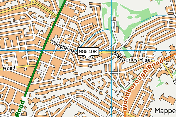 NG5 4DR map - OS VectorMap District (Ordnance Survey)
