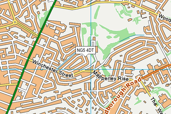 NG5 4DT map - OS VectorMap District (Ordnance Survey)