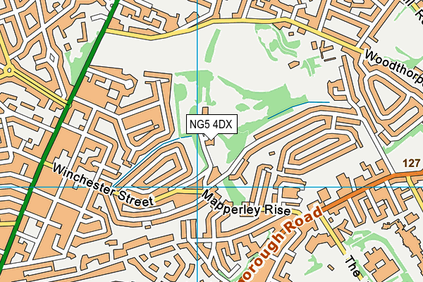 NG5 4DX map - OS VectorMap District (Ordnance Survey)