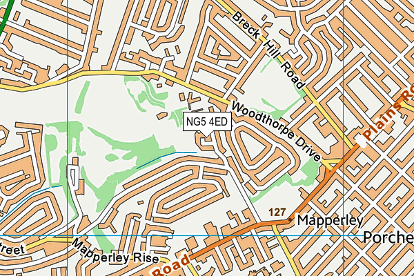 NG5 4ED map - OS VectorMap District (Ordnance Survey)