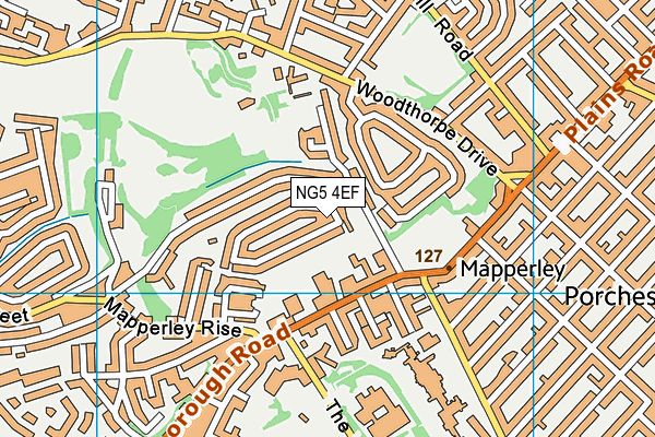 NG5 4EF map - OS VectorMap District (Ordnance Survey)