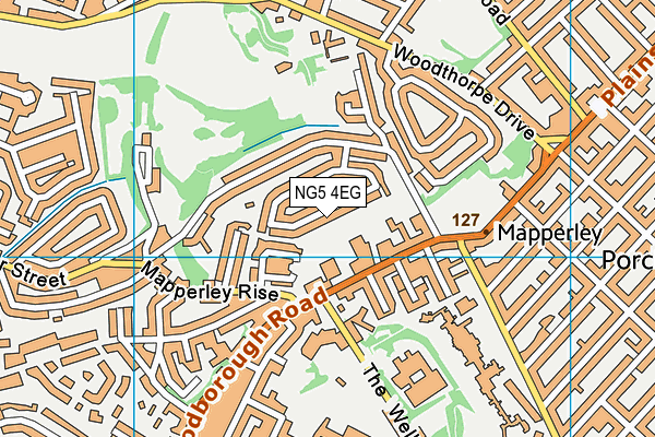 NG5 4EG map - OS VectorMap District (Ordnance Survey)