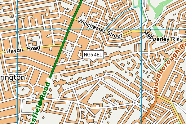 NG5 4EL map - OS VectorMap District (Ordnance Survey)