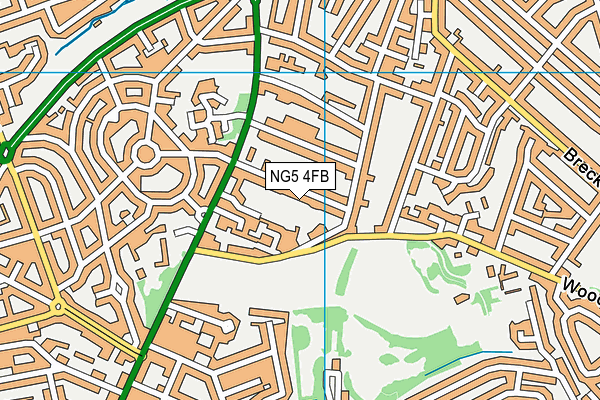 NG5 4FB map - OS VectorMap District (Ordnance Survey)