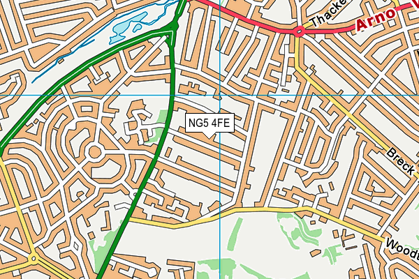 Woodthorpe Tennis Club map (NG5 4FE) - OS VectorMap District (Ordnance Survey)