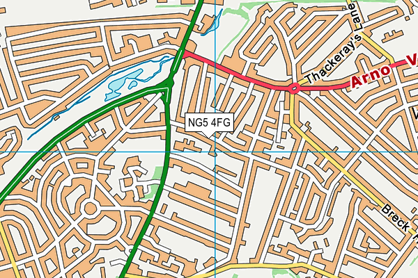 NG5 4FG map - OS VectorMap District (Ordnance Survey)