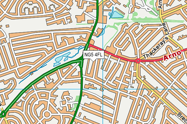 NG5 4FL map - OS VectorMap District (Ordnance Survey)