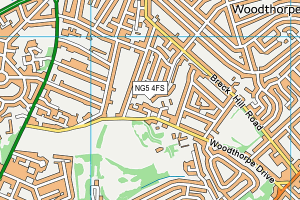 NG5 4FS map - OS VectorMap District (Ordnance Survey)