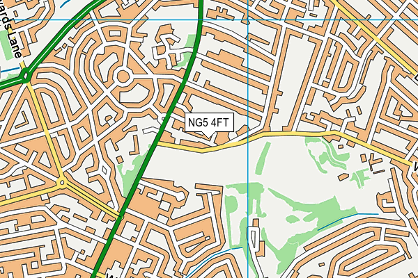 NG5 4FT map - OS VectorMap District (Ordnance Survey)