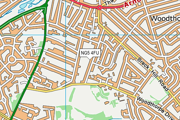 NG5 4FU map - OS VectorMap District (Ordnance Survey)