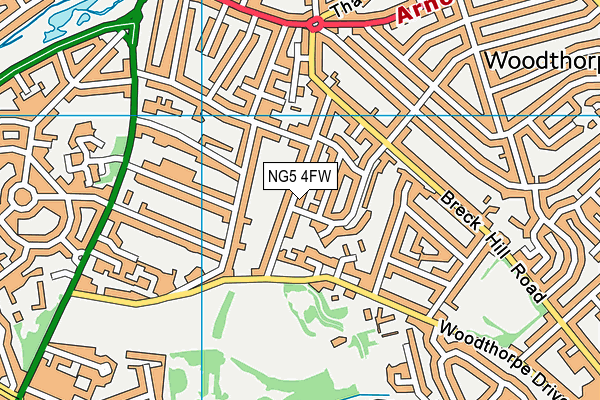 NG5 4FW map - OS VectorMap District (Ordnance Survey)