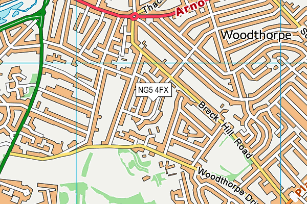 NG5 4FX map - OS VectorMap District (Ordnance Survey)