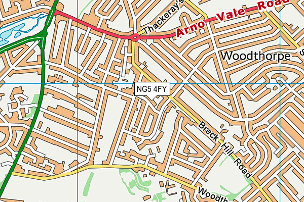 NG5 4FY map - OS VectorMap District (Ordnance Survey)