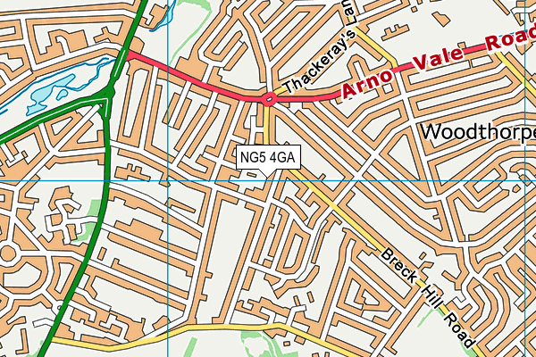 NG5 4GA map - OS VectorMap District (Ordnance Survey)