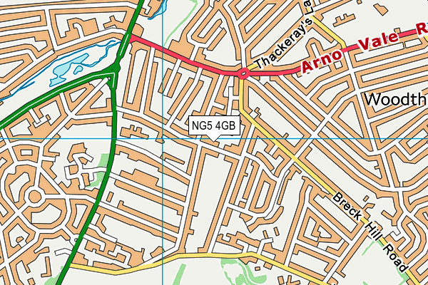 NG5 4GB map - OS VectorMap District (Ordnance Survey)