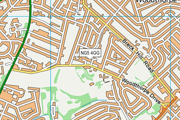 NG5 4GG map - OS VectorMap District (Ordnance Survey)
