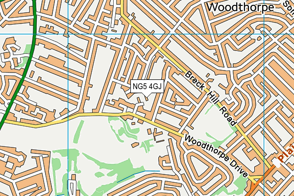 NG5 4GJ map - OS VectorMap District (Ordnance Survey)