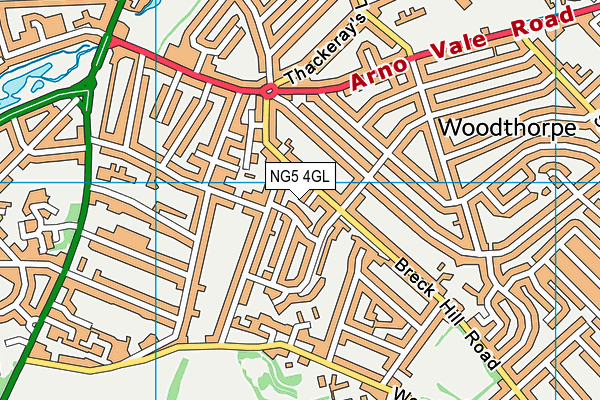 NG5 4GL map - OS VectorMap District (Ordnance Survey)