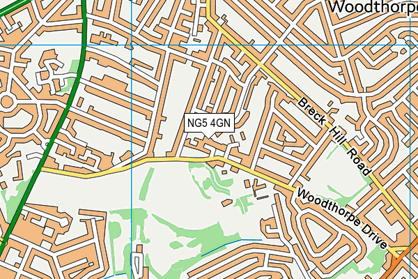 NG5 4GN map - OS VectorMap District (Ordnance Survey)