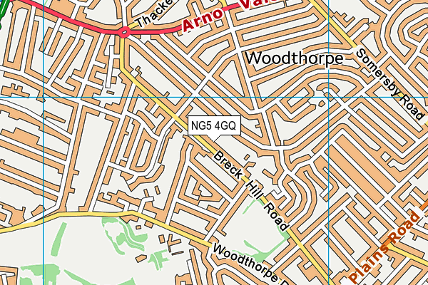 NG5 4GQ map - OS VectorMap District (Ordnance Survey)