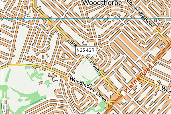 NG5 4GR map - OS VectorMap District (Ordnance Survey)