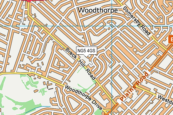 NG5 4GS map - OS VectorMap District (Ordnance Survey)