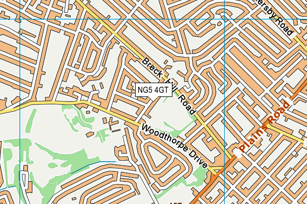 NG5 4GT map - OS VectorMap District (Ordnance Survey)
