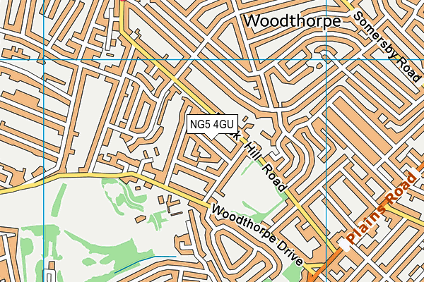 NG5 4GU map - OS VectorMap District (Ordnance Survey)