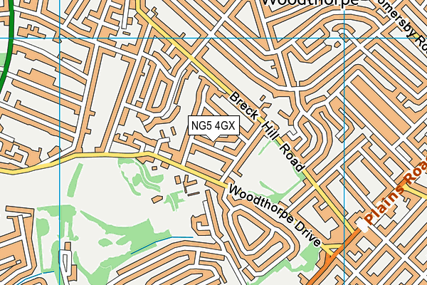 NG5 4GX map - OS VectorMap District (Ordnance Survey)