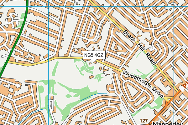 NG5 4GZ map - OS VectorMap District (Ordnance Survey)
