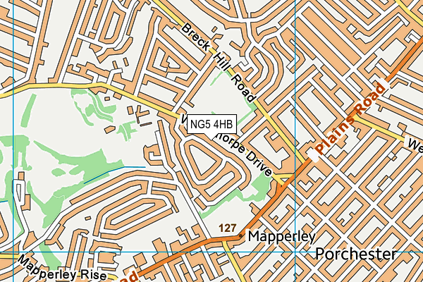 NG5 4HB map - OS VectorMap District (Ordnance Survey)