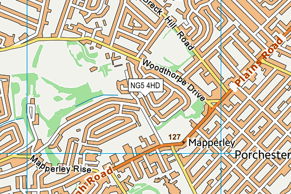 NG5 4HD map - OS VectorMap District (Ordnance Survey)