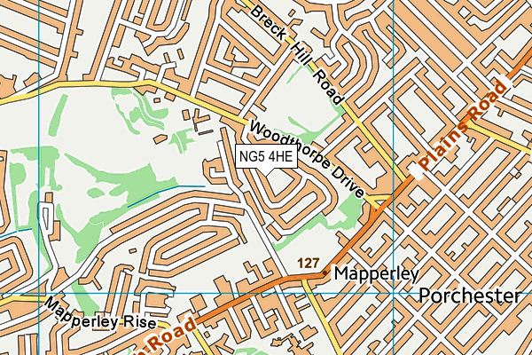 NG5 4HE map - OS VectorMap District (Ordnance Survey)