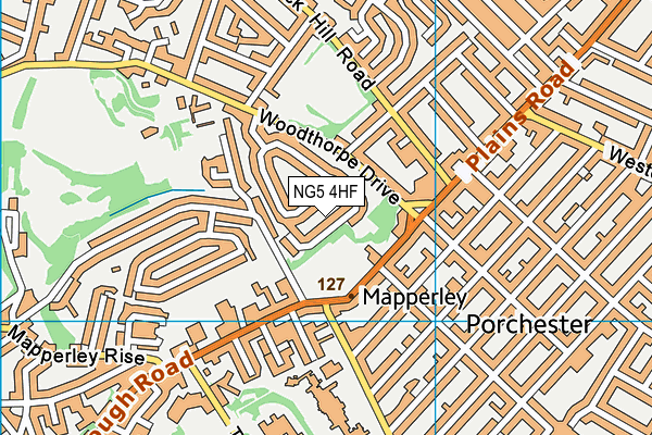 NG5 4HF map - OS VectorMap District (Ordnance Survey)