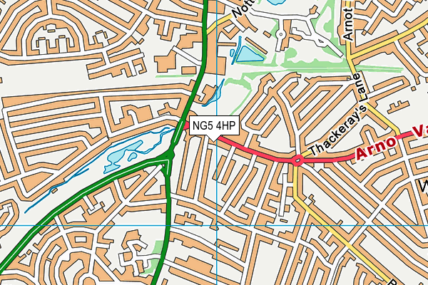 NG5 4HP map - OS VectorMap District (Ordnance Survey)